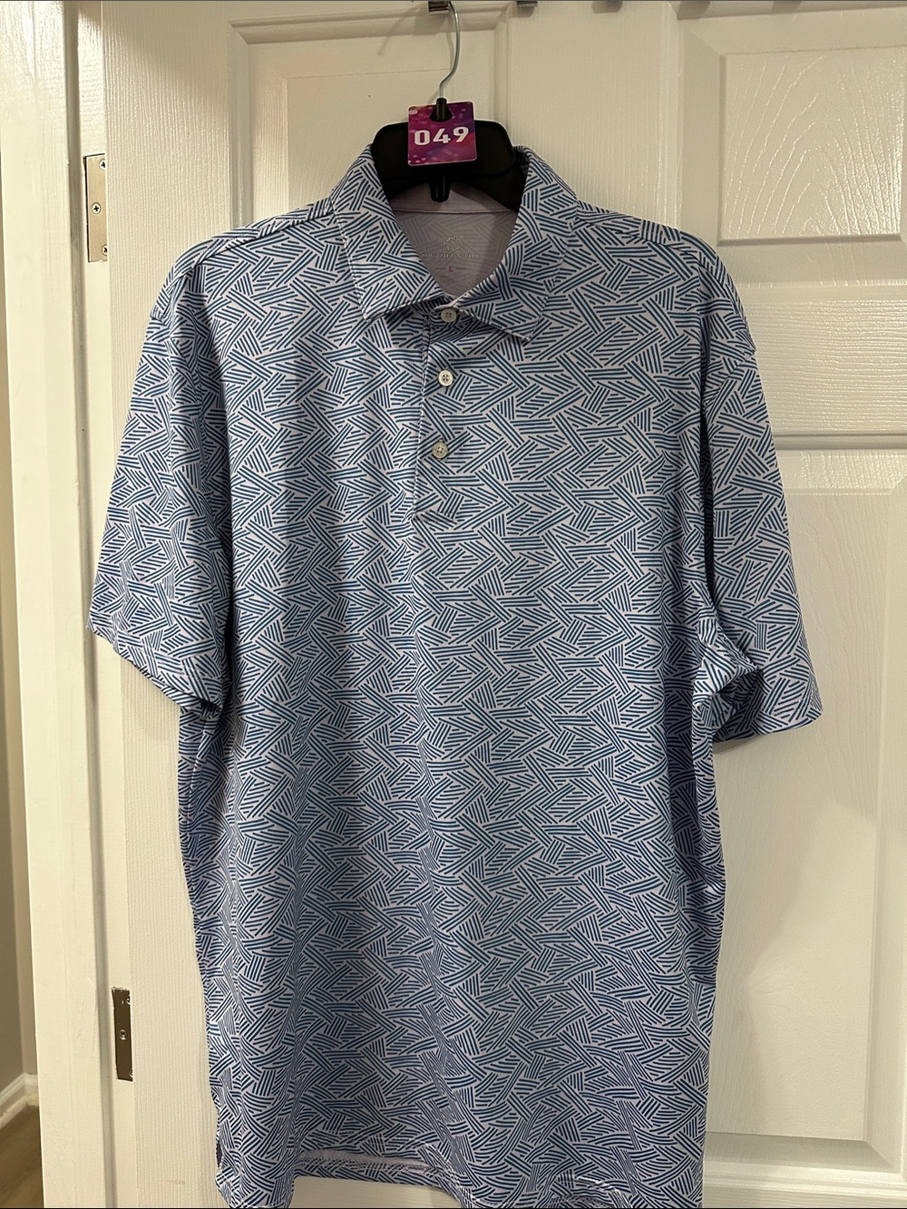 Southern Tide Men's Light Blue Geometric Polo